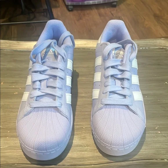 adidas | Shoes | Adidas Superstar Xlg Pastel Purple Sneakers With White  Stripes Nib | Poshmark
